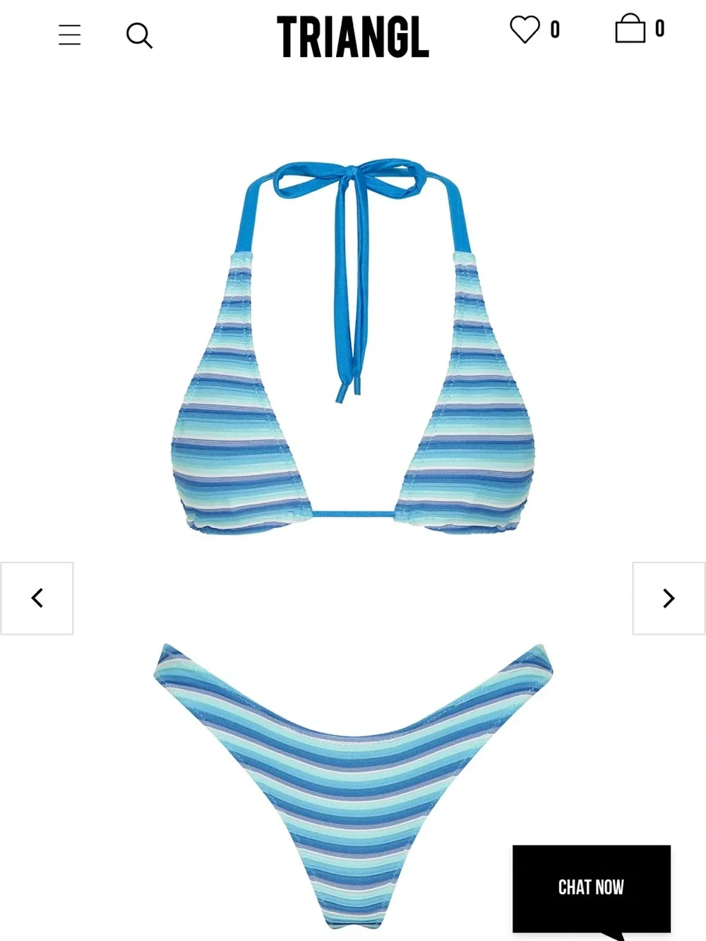 triangl swimwear Blue Striped Triangle Bikini Set